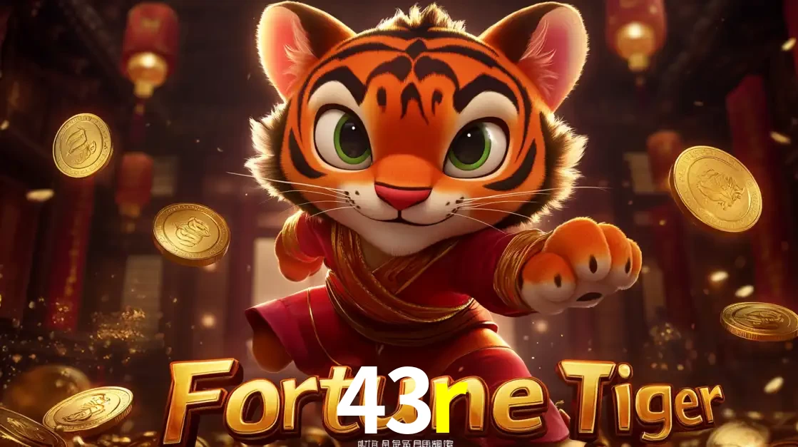 O carismático mascote do jogo de slot Fortune Tiger, um tigre fofo em pose de artes marciais, pronto para trazer sorte e multiplicadores de ganhos no cassino online 43r.