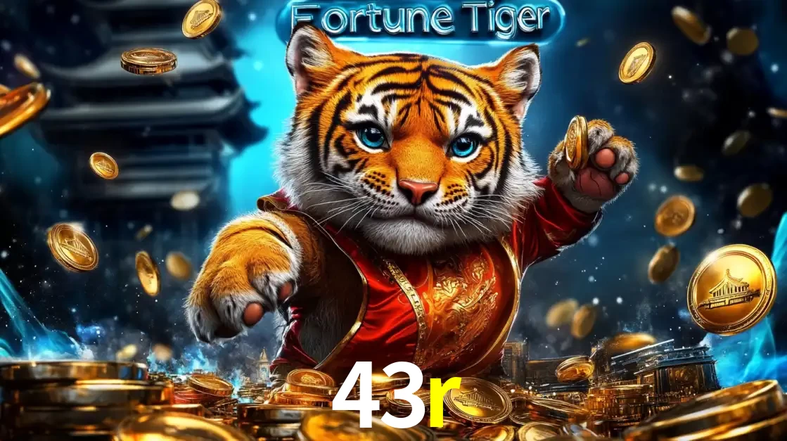 Imagem promocional do jogo de slot Fortune Tiger, com um tigre majestoso em traje tradicional cercado por uma fortuna em moedas de ouro, disponível agora no cassino 43r.